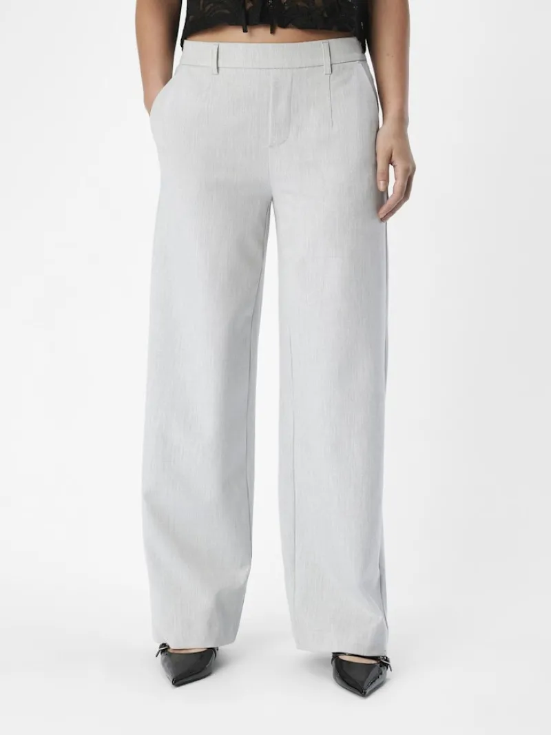 Object Hosen*OBJLISA WIDE PANT NOOS Light Grey Melange