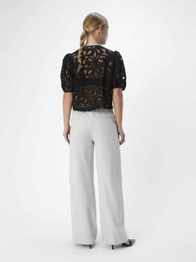 Object Hosen*OBJLISA WIDE PANT NOOS Light Grey Melange