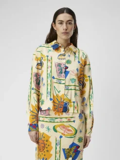 Object Blusen*OBJMARTHA L/S SHIRT 132 sandshell