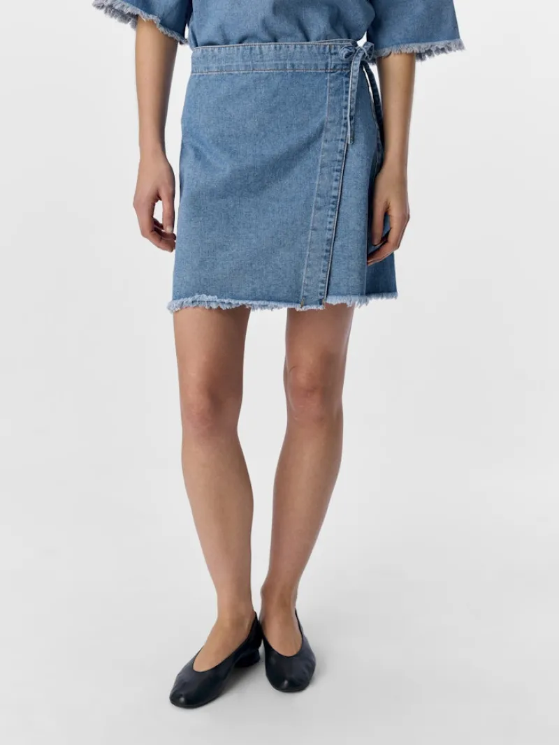 Object Röcke*OBJMELIA MW SHORT SKIRT 138 Light Blue Denim
