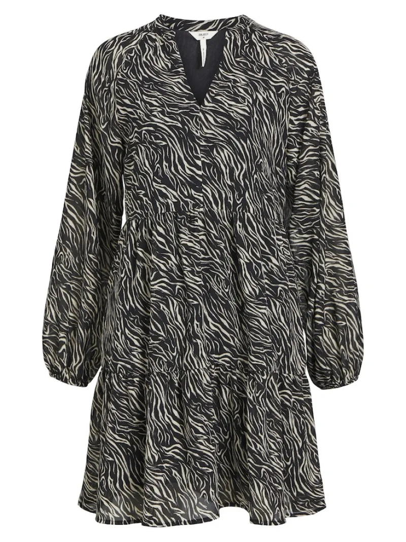 Object Kleider*OBJMILA GIA L/S DRESS NOOS schwarz2