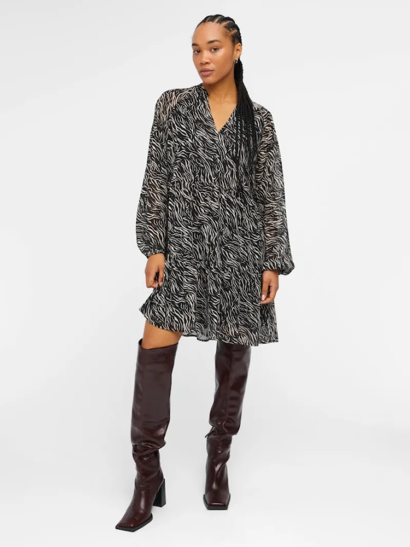 Object Kleider*OBJMILA GIA L/S DRESS NOOS schwarz2