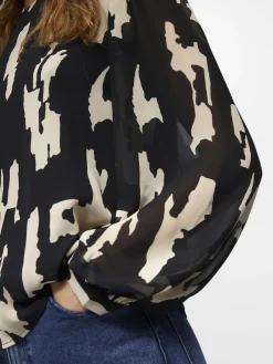 Object Blusen*OBJMILA L/S TOP NOOS black1