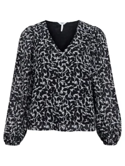 Object Blusen*OBJMILA RE L/S V-NECK TOP NOOS sandshell