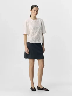 Object Blusen*OBJMYA 2/4 RE TOP NOOS Cloud Dancer