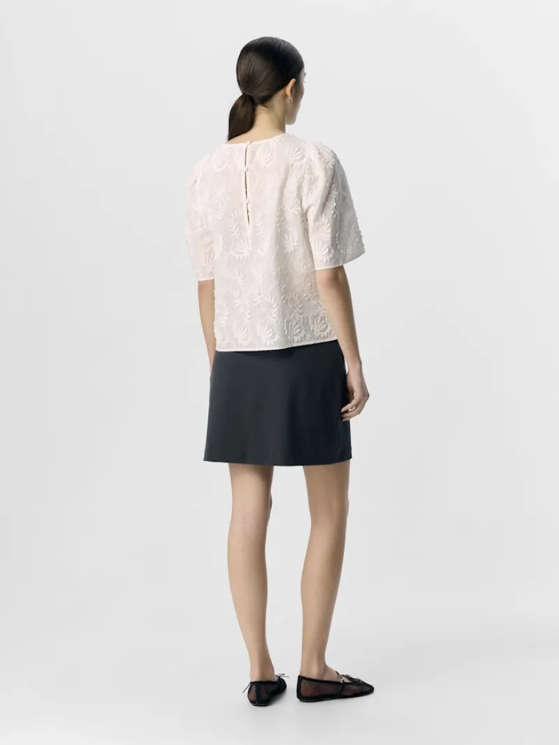 Object Blusen*OBJMYA 2/4 RE TOP NOOS Cloud Dancer