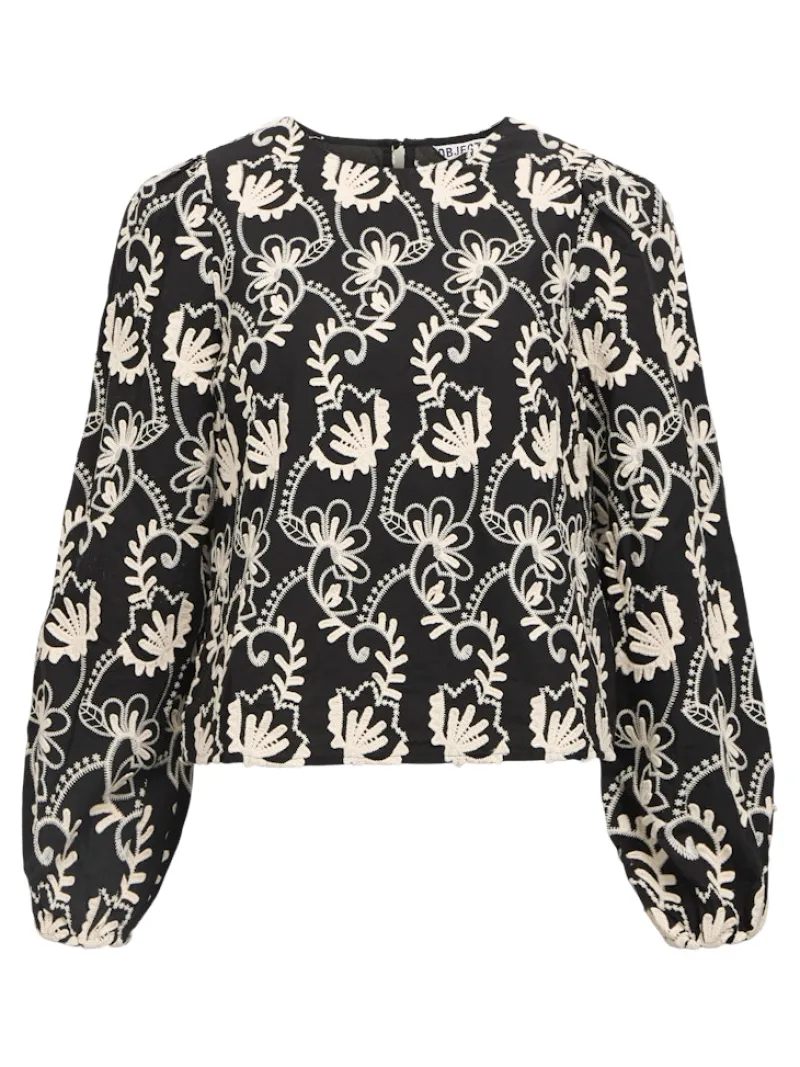 Object Shirts*OBJMYA RE L/S TOP NOOS Black