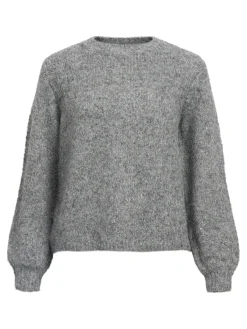 Object Pullover & Sweatshirts*OBJNANA L/S LO KNIT PULLOVER 141 DIV Medium Grey Melange