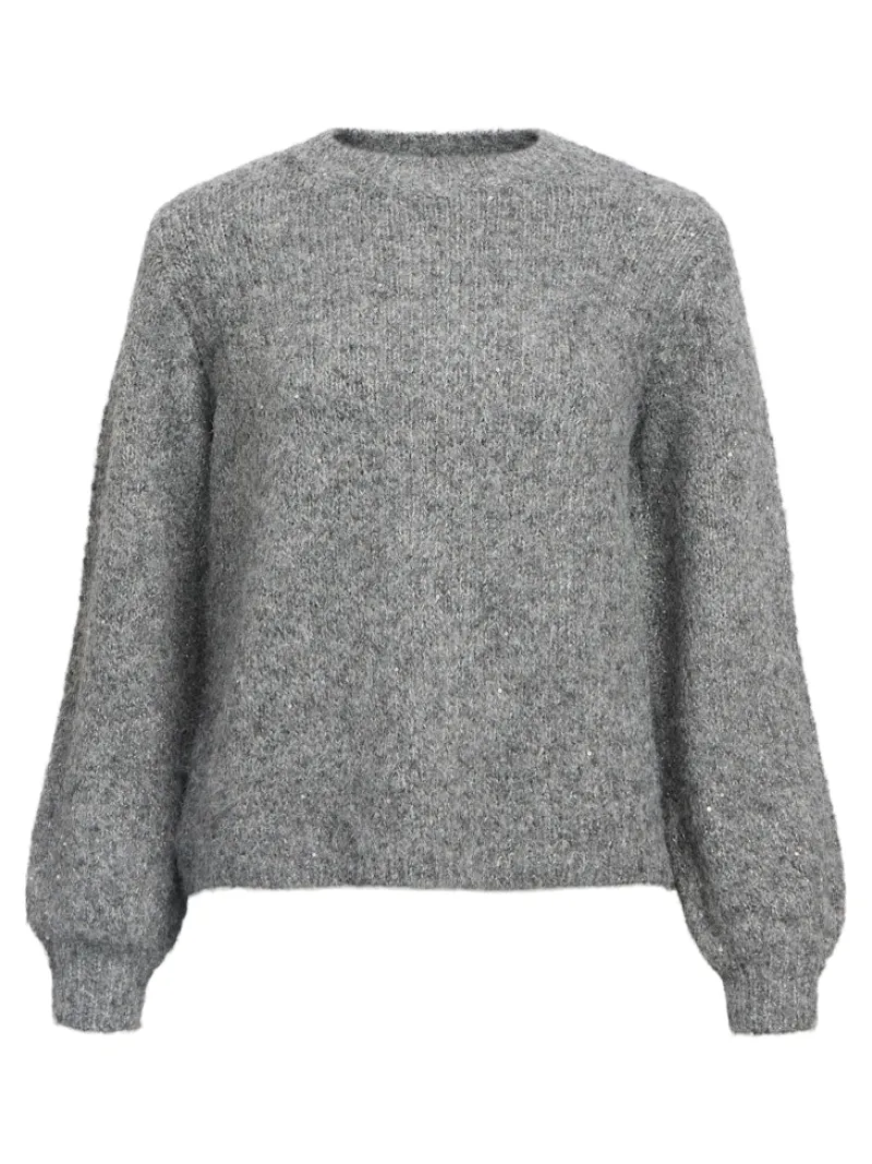 Object Pullover & Sweatshirts*OBJNANA L/S LO KNIT PULLOVER 141 DIV Medium Grey Melange