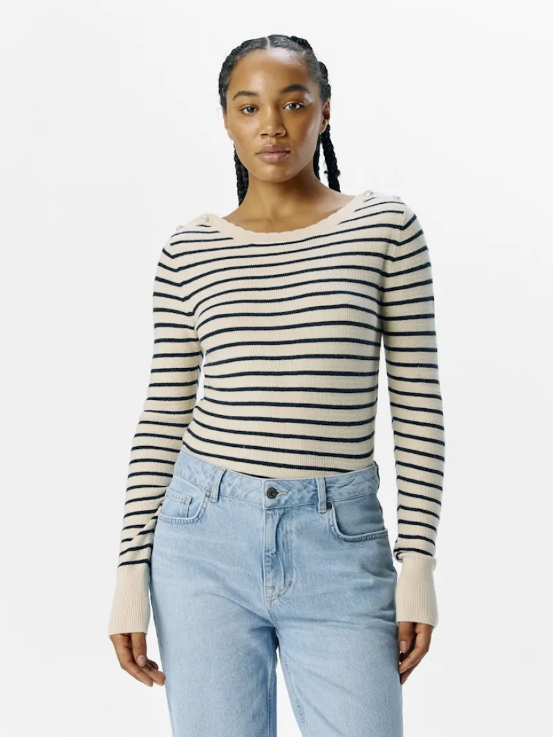 Object Pullover & Sweatshirts*OBJPOLINA RE L/S KNIT PULLOVER 137 sandshell