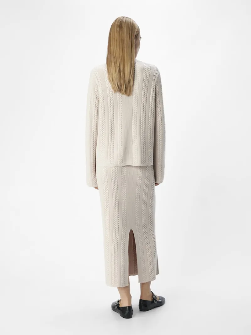 Object Röcke*OBJREYNARD HW CABLE KNIT SKIRT DIV silver gray