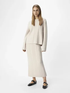 Object Röcke*OBJREYNARD HW CABLE KNIT SKIRT DIV silver gray