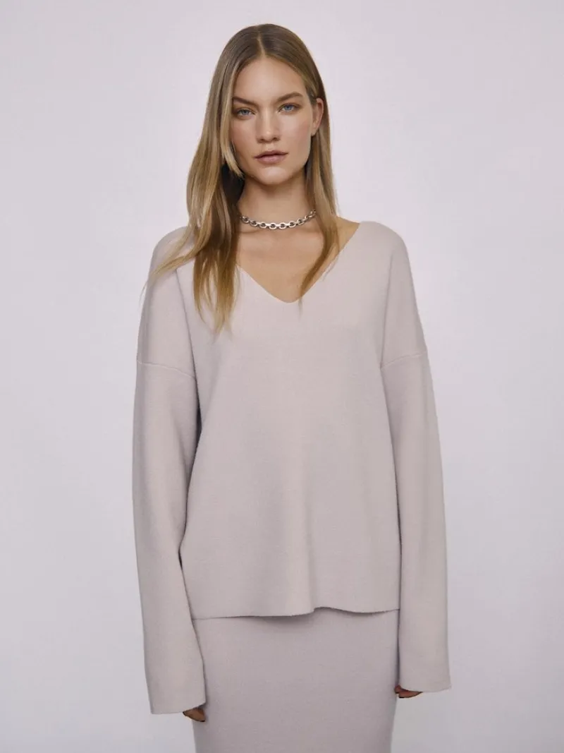 Object Pullover & Sweatshirts*OBJREYNARD V-NECK PULLOVER NOOS silver gray