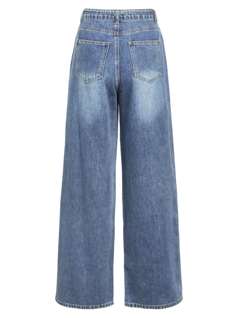Object Jeans*OBJROSIE MW WIDE JEANS NOOS Medium Blue Denim