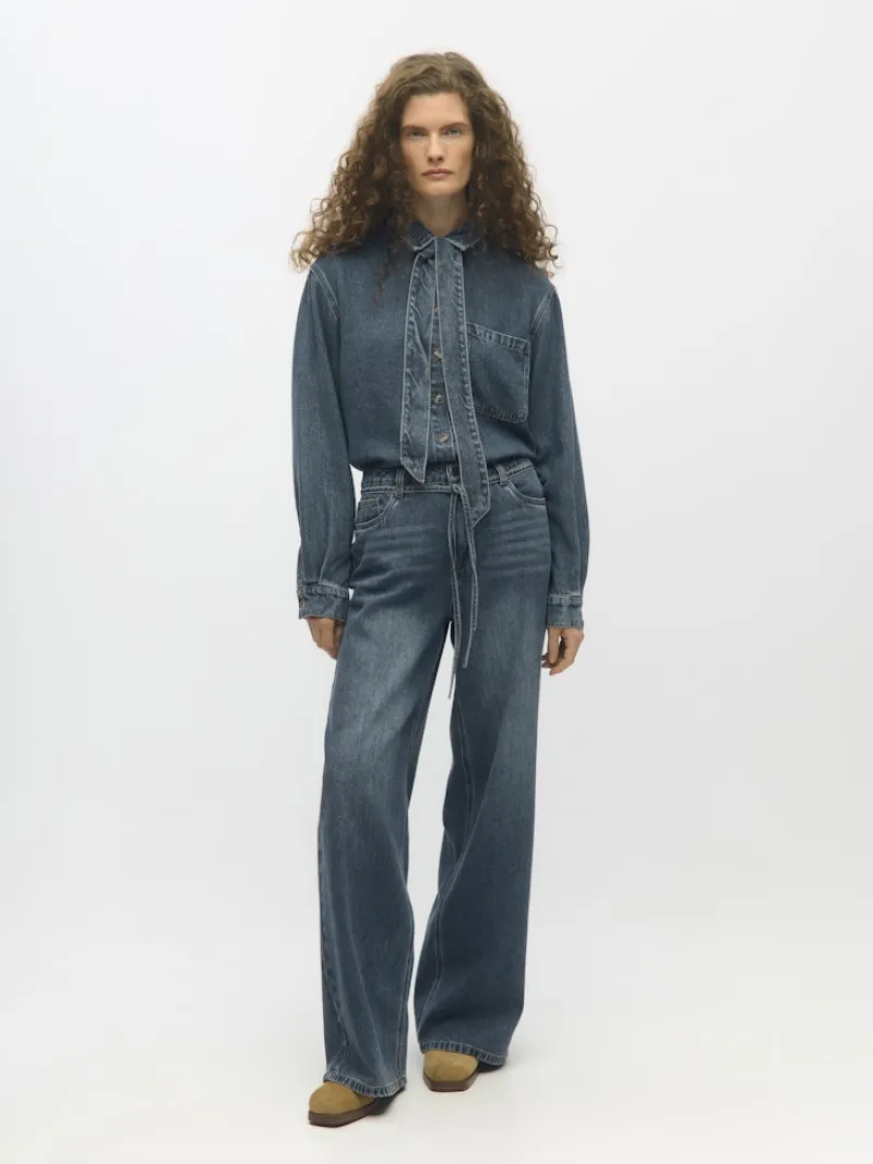 Object Jeans*OBJROSIE MW WIDE JEANS NOOS Medium Blue Denim