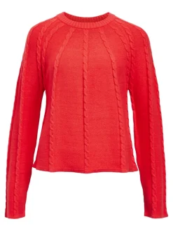 Object Pullover & Sweatshirts*OBJSADIE L/S RE PULLOVER E AW FAIR 24 flame scarlet