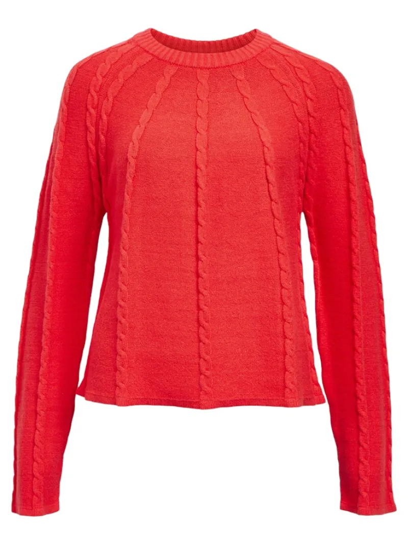 Object Pullover & Sweatshirts*OBJSADIE L/S RE PULLOVER E AW FAIR 24 flame scarlet