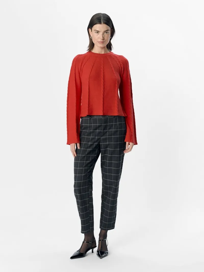 Object Pullover & Sweatshirts*OBJSADIE L/S RE PULLOVER E AW FAIR 24 flame scarlet