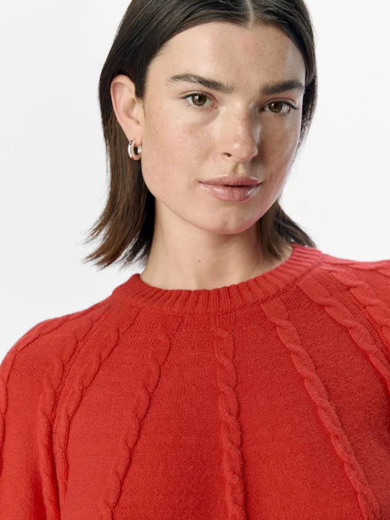 Object Pullover & Sweatshirts*OBJSADIE L/S RE PULLOVER E AW FAIR 24 flame scarlet