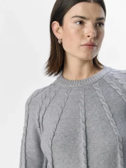 Object Pullover & Sweatshirts*OBJSADIE L/S RE PULLOVER E AW FAIR 24 Light Grey Melange