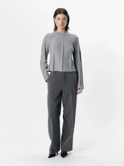 Object Pullover & Sweatshirts*OBJSADIE L/S RE PULLOVER E AW FAIR 24 Light Grey Melange