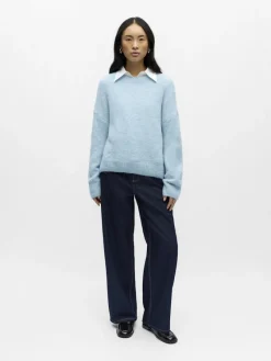 Object Pullover & Sweatshirts*OBJSAGGIA LS LO PULLOVER NOOS winter sky