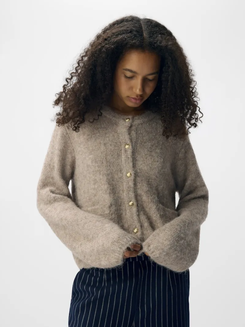 Object Pullover & Sweatshirts*OBJSAGGIA RE L/S KNIT CARDIGAN NOOS humus