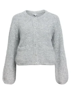 Object Pullover & Sweatshirts*OBJSAGGIA RE L/S KNIT CARDIGAN NOOS Medium Grey Melange