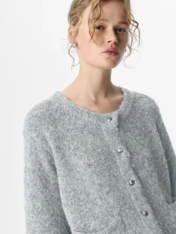 Object Pullover & Sweatshirts*OBJSAGGIA RE L/S KNIT CARDIGAN NOOS Medium Grey Melange