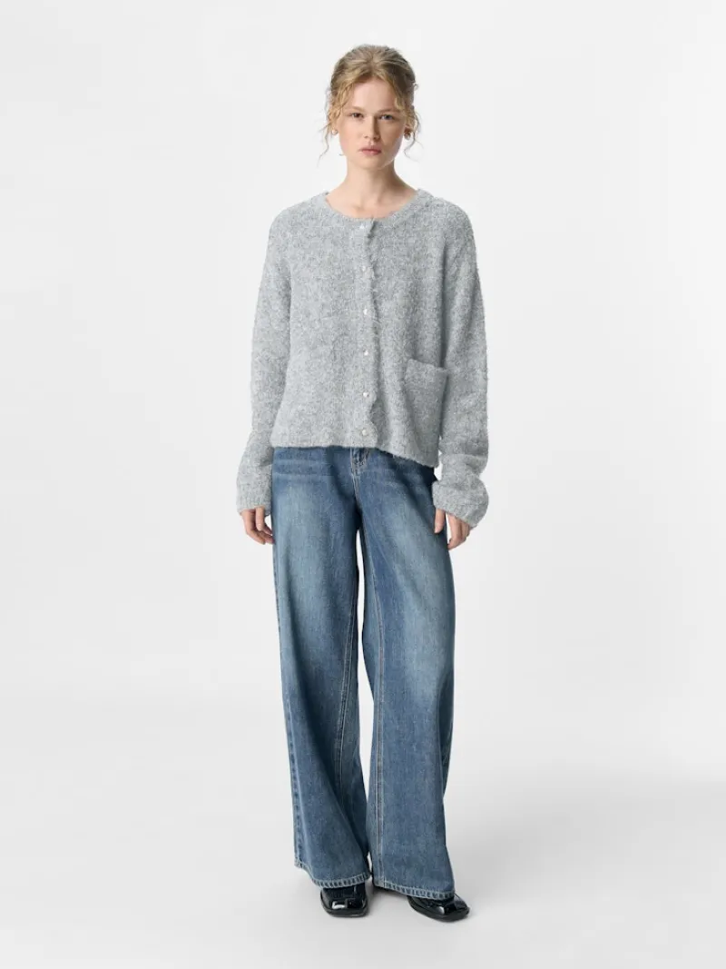 Object Pullover & Sweatshirts*OBJSAGGIA RE L/S KNIT CARDIGAN NOOS Medium Grey Melange