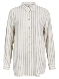 Object Blusen*OBJSANNE L/S SHIRT AOP NOOS sandshell