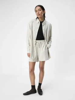 Object Blusen*OBJSANNE L/S SHIRT AOP NOOS sandshell