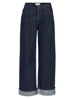 Object Jeans*OBJSAVA CRYSTAL MW WIDE ANKLE JEANS 136 Dark Blue Denim