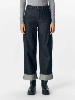 Object Jeans*OBJSAVA CRYSTAL MW WIDE ANKLE JEANS 136 Dark Blue Denim