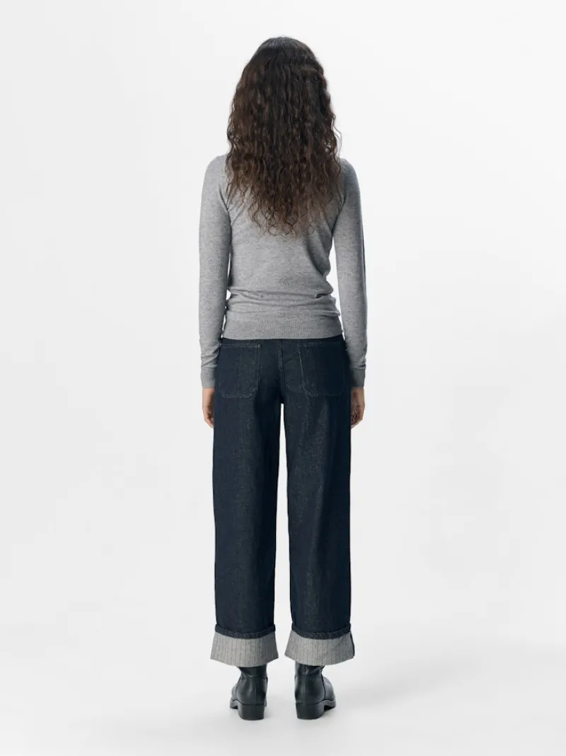 Object Jeans*OBJSAVA CRYSTAL MW WIDE ANKLE JEANS 136 Dark Blue Denim