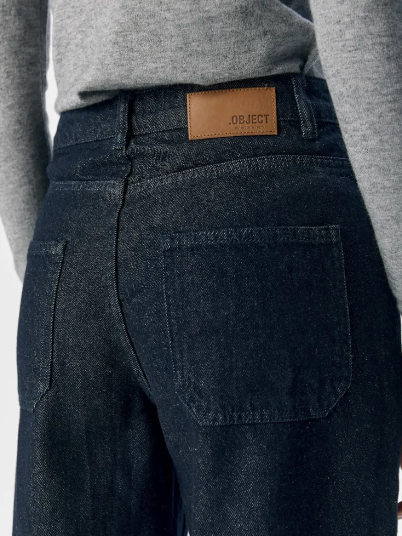 Object Jeans*OBJSAVA CRYSTAL MW WIDE ANKLE JEANS 136 Dark Blue Denim