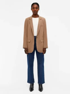 Object Jacken*OBJSIGRID L/S BLAZER NOOS Fossil