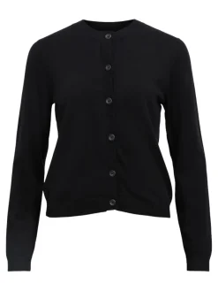 Object Pullover & Sweatshirts*OBJTHESS L/S SHORT CARDIGAN NOOS Black