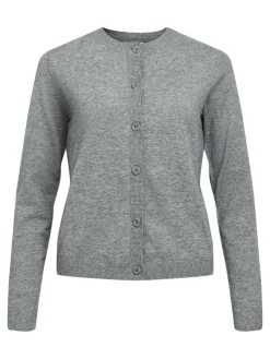 Object Pullover & Sweatshirts*OBJTHESS L/S SHORT CARDIGAN NOOS Medium Grey Melange