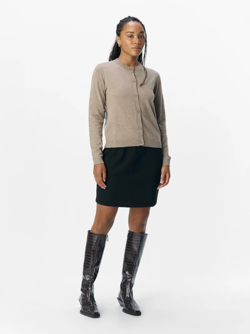 Object Pullover & Sweatshirts*OBJTHESS L/S SHORT CARDIGAN NOOS desert taupe