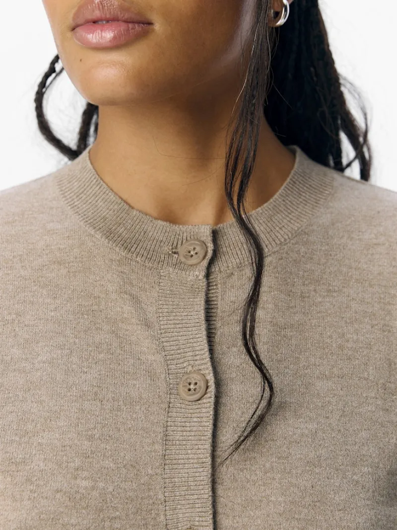 Object Pullover & Sweatshirts*OBJTHESS L/S SHORT CARDIGAN NOOS desert taupe