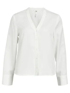 Object Blusen*OBJTILDA L/S V-NECK SHIRT NOOS Cloud Dancer