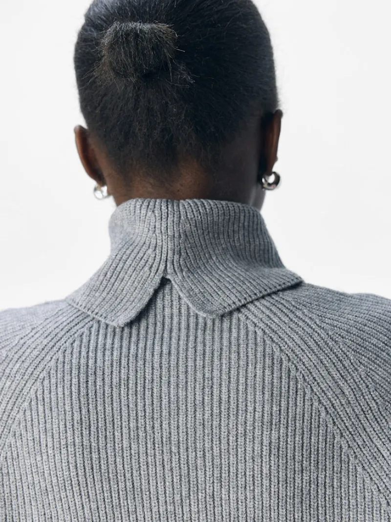 Object Pullover & Sweatshirts*OBJVIOLA LS LO ROLLNECK KNIT NOOS Medium Grey Melange