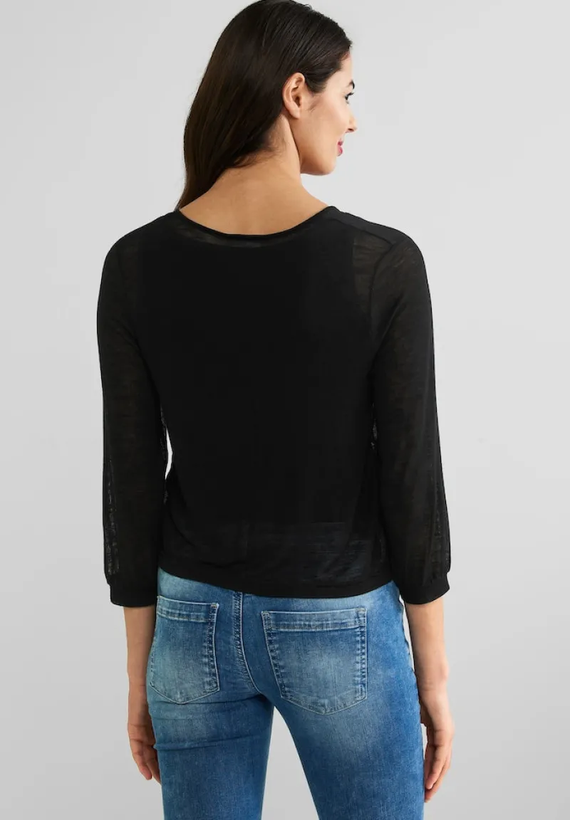 Street One Shirts*Offene Shirtjacke Black