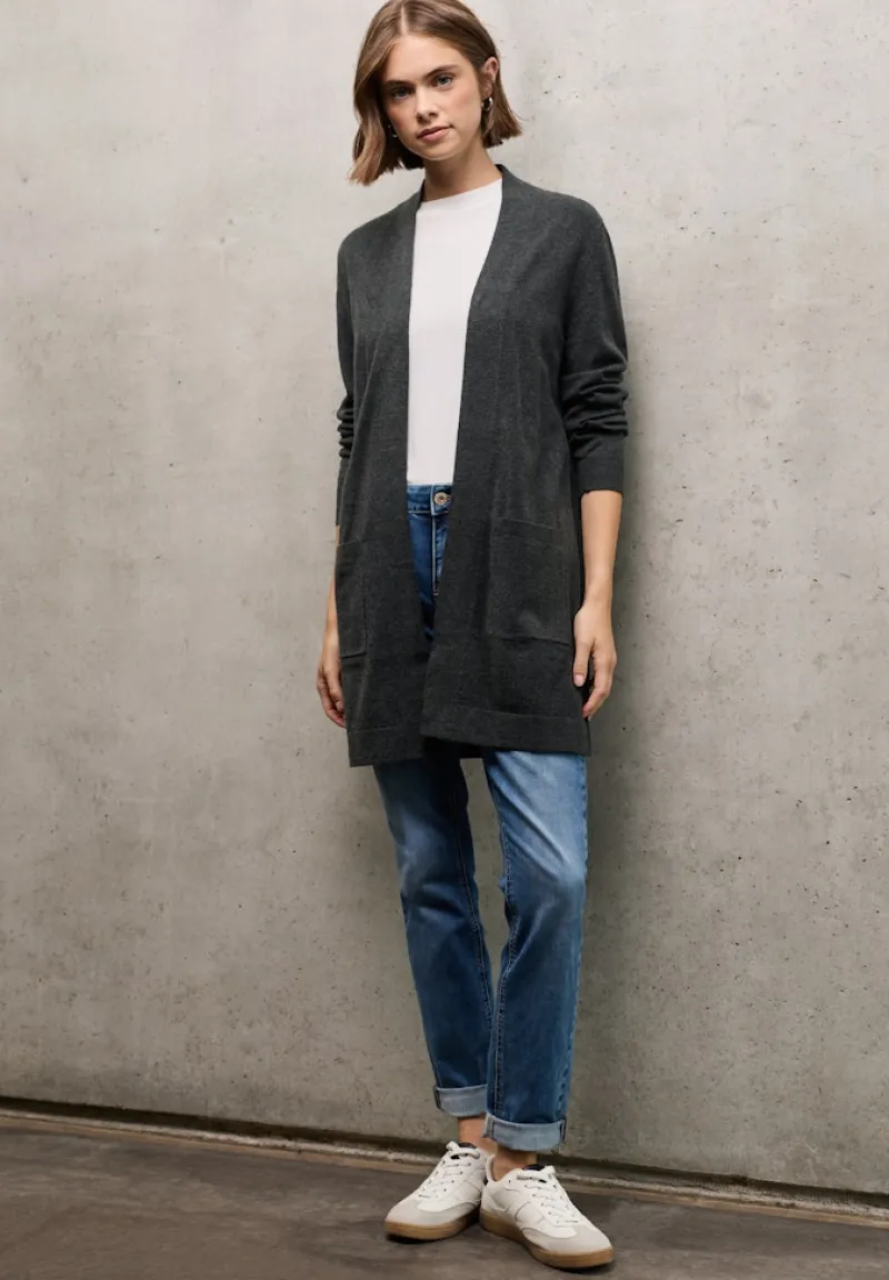 STREET ONE STUDIO Pullover & Sweatshirts*Offener Cardigan industrial grey mel.