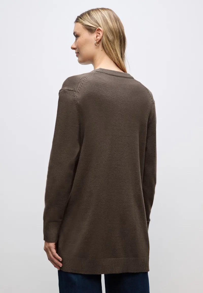 Street One Pullover & Sweatshirts*Offener Cosy Cardigan dark nomad brown mel.