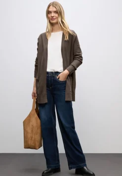 Street One Pullover & Sweatshirts*Offener Cosy Cardigan dark nomad brown mel.