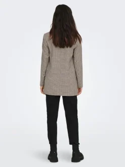 Only Jacken*ONLADISON L/S CHECK BLAZER TLR OS NOOS white sand