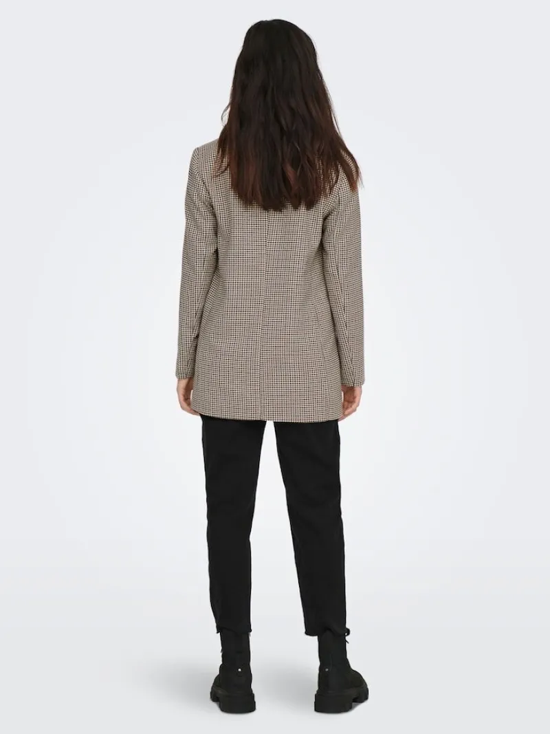 Only Jacken*ONLADISON L/S CHECK BLAZER TLR OS NOOS white sand