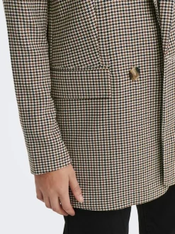 Only Jacken*ONLADISON L/S CHECK BLAZER TLR OS NOOS white sand